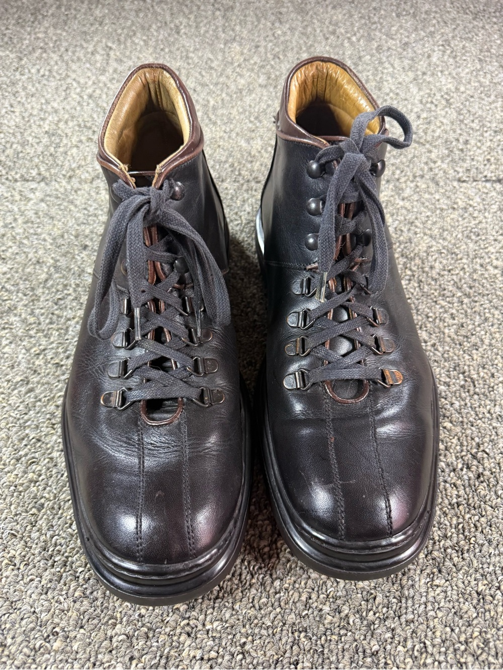 Coach Vintage Black Leather Alpine Hiker Boots 9.5M